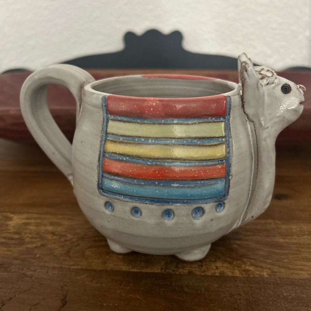 MudWorks Dolly the Llama‎ Handmade Pottery Mug
